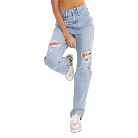 Madewell Baggy Straight Ripped Edition in Earlhurt Wash 
Size 30P - Picture 4 of 8